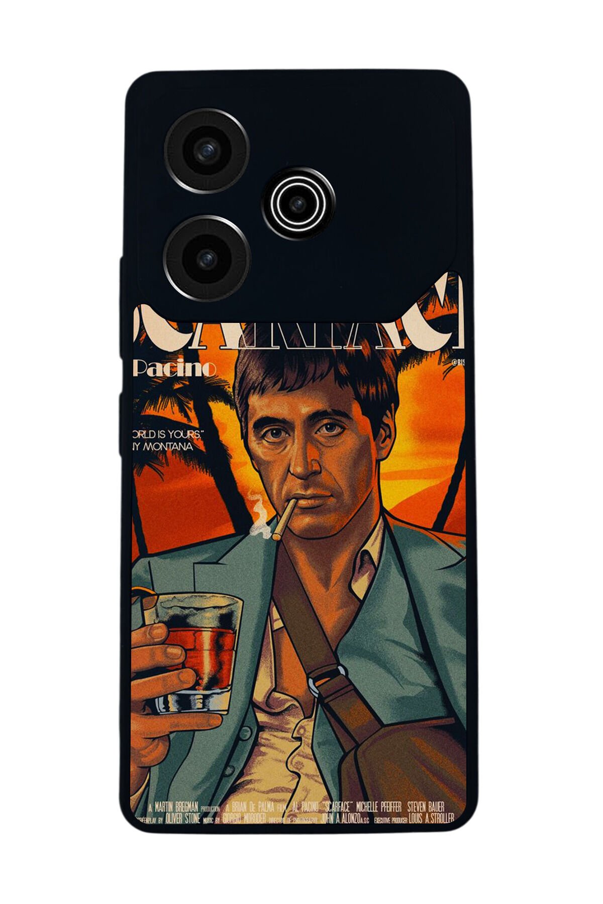 Tecno Pova 6 Uyumlu Scarface Tasarımlı Glossy Premium Kılıf