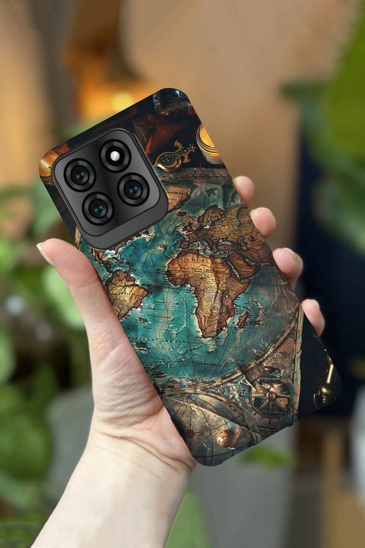 Reeder S71 Uyumlu Kamera Korumalı Eskitme Harita Desenli HD Baskılı Silikon Kılıf