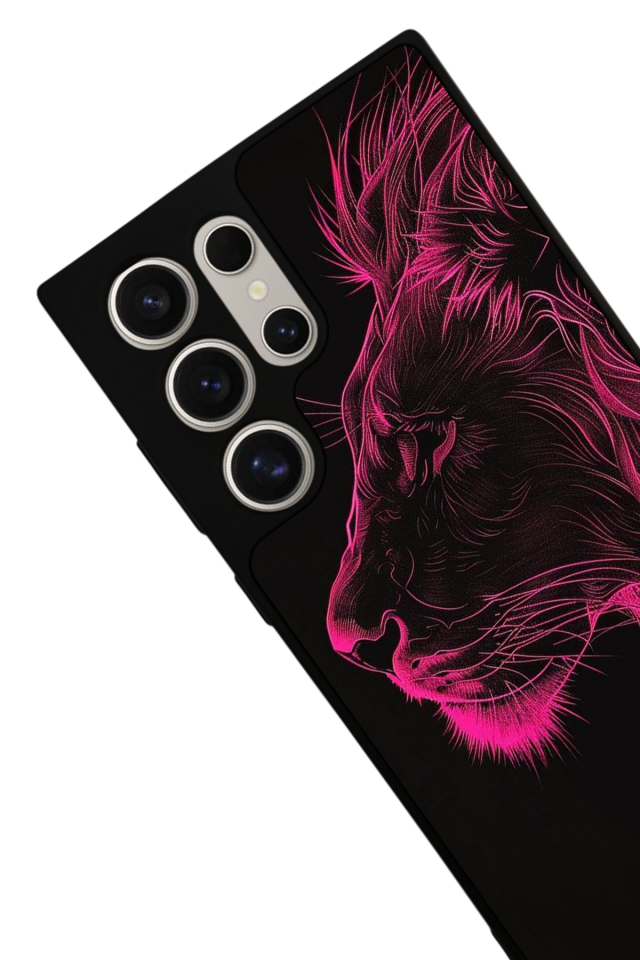 Samsung Galaxy S22 Ultra Uyumlu Aslan Tasarımlı Glossy Premium Kılıf