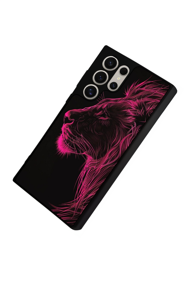 Samsung Galaxy S22 Ultra Uyumlu Aslan Tasarımlı Glossy Premium Kılıf