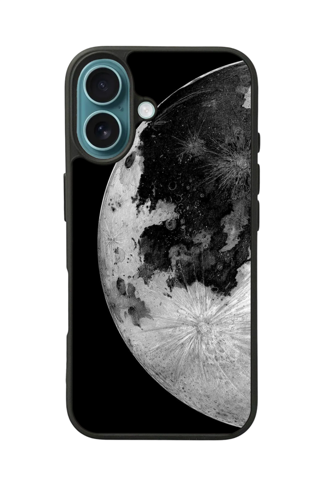 iPhone 16 Plus Uyumlu Ay Tasarımlı Glossy Premium Kılıf