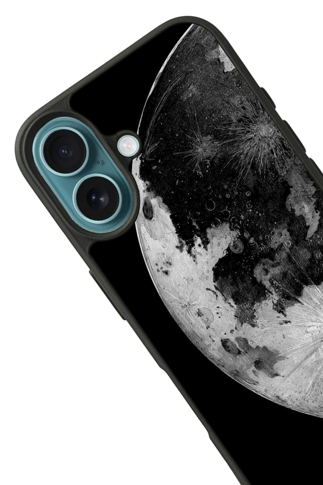 iPhone 16 Plus Uyumlu Ay Tasarımlı Glossy Premium Kılıf