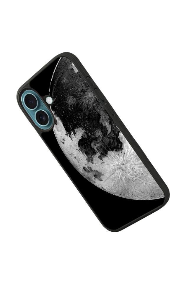 iPhone 16 Plus Uyumlu Ay Tasarımlı Glossy Premium Kılıf