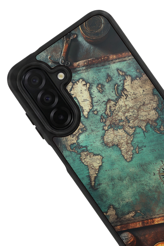 Samsung Galaxy A36 Uyumlu Harita Tasarımlı Glossy Premium Kılıf