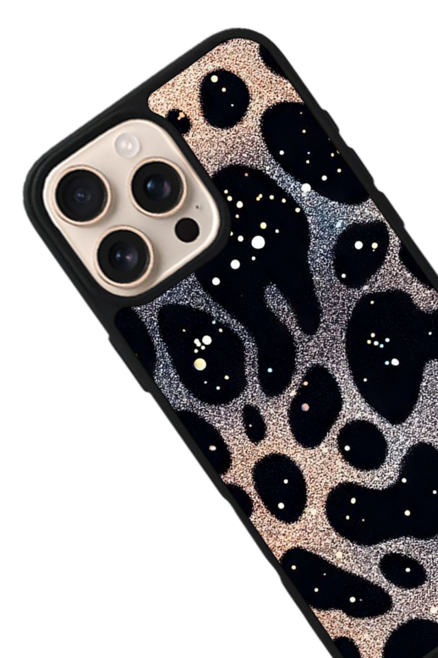 iPhone 14 Pro Max Uyumlu Hologram Leopar Tasarımlı Glossy Premium Kılıf