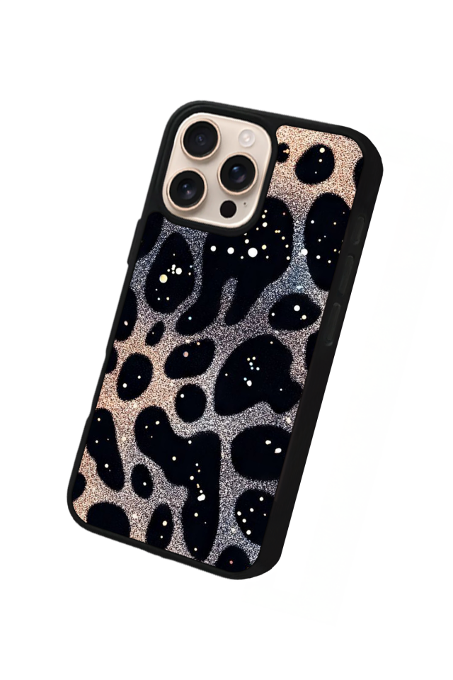 iPhone 14 Pro Max Uyumlu Hologram Leopar Tasarımlı Glossy Premium Kılıf