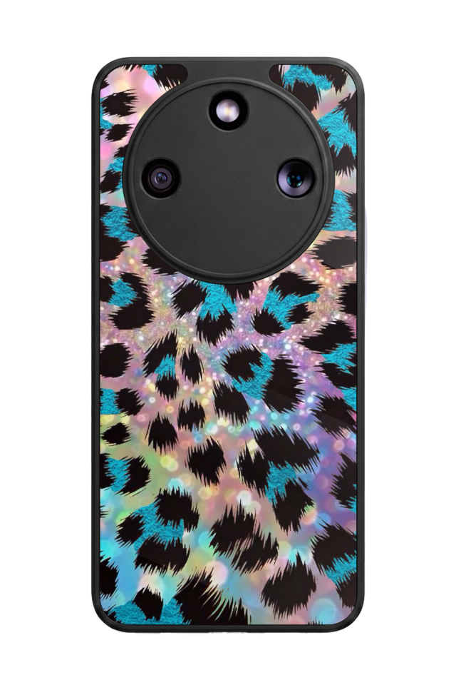 Honor Magic 8 Lite Uyumlu Hologram Leopar Tasarımlı Glossy Premium Kılıf