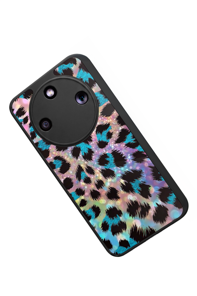Honor Magic 8 Lite Uyumlu Hologram Leopar Tasarımlı Glossy Premium Kılıf