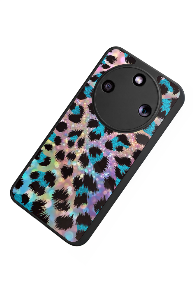 Honor Magic 8 Lite Uyumlu Hologram Leopar Tasarımlı Glossy Premium Kılıf