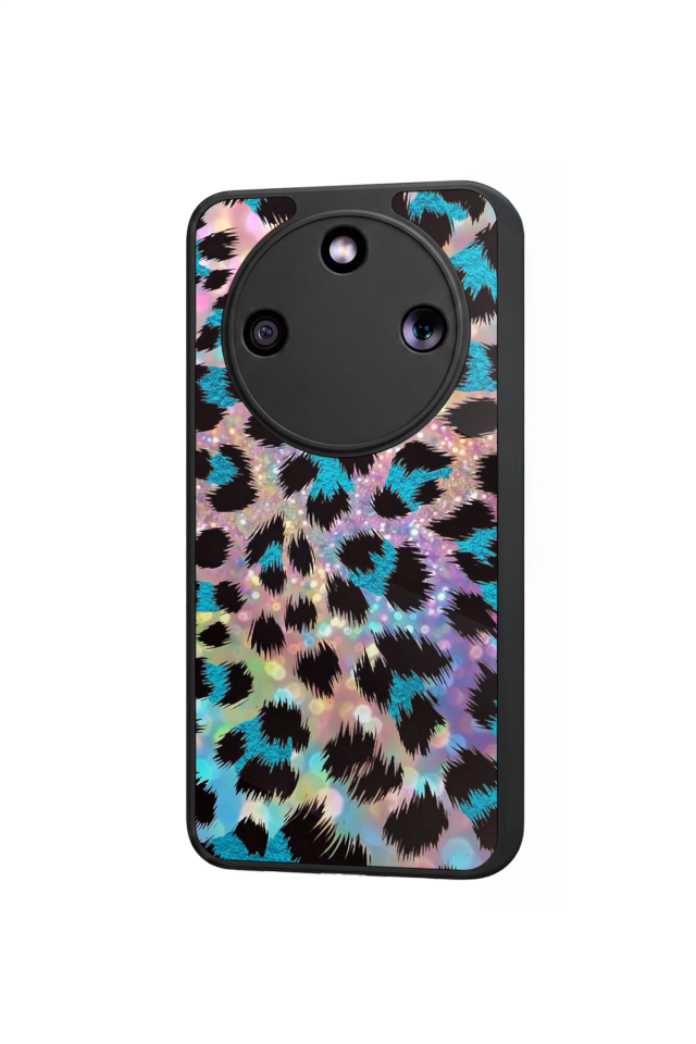 Honor Magic 8 Lite Uyumlu Hologram Leopar Tasarımlı Glossy Premium Kılıf