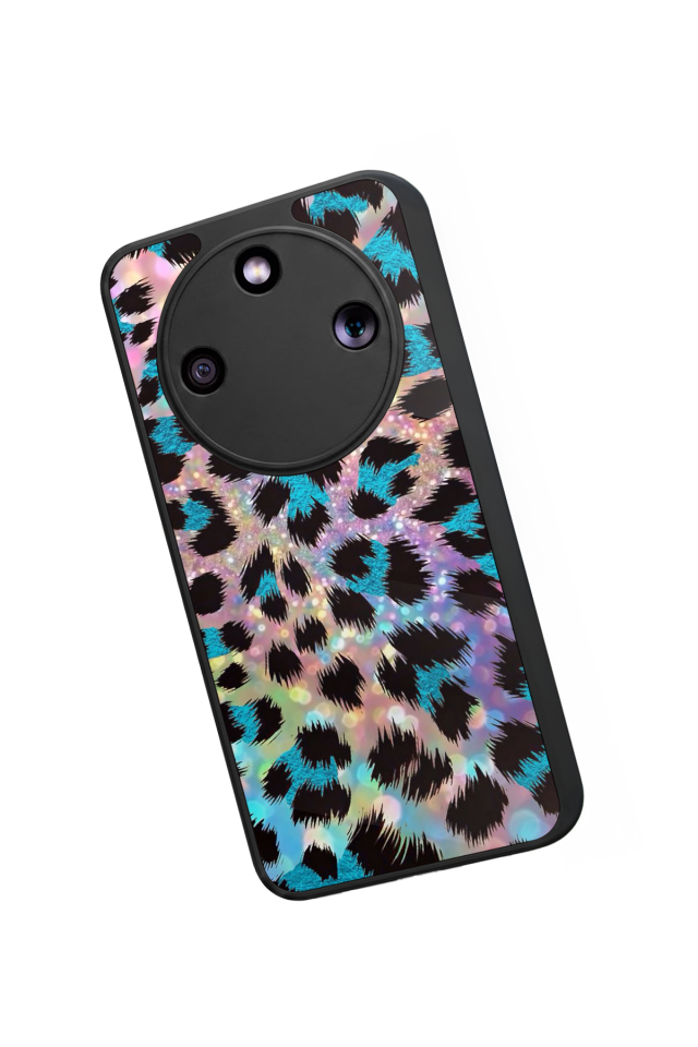 Honor Magic 8 Lite Uyumlu Hologram Leopar Tasarımlı Glossy Premium Kılıf