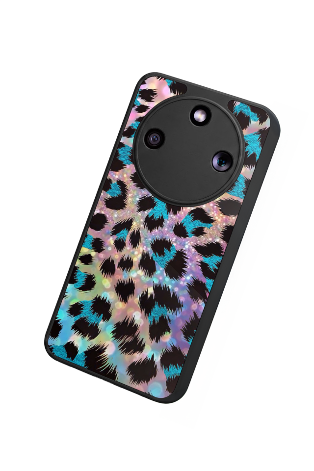 Honor Magic 8 Lite Uyumlu Hologram Leopar Tasarımlı Glossy Premium Kılıf