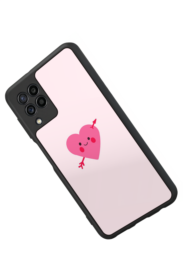 Samsung Galaxy M22 Uyumlu Kalp Love Tasarımlı Glossy Premium Kılıf