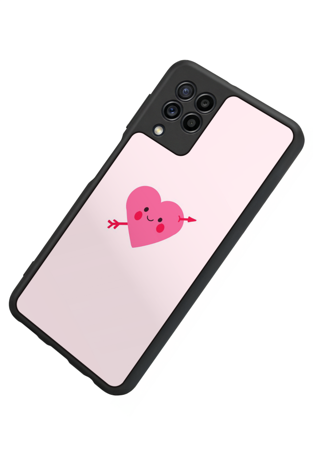 Samsung Galaxy M22 Uyumlu Kalp Love Tasarımlı Glossy Premium Kılıf