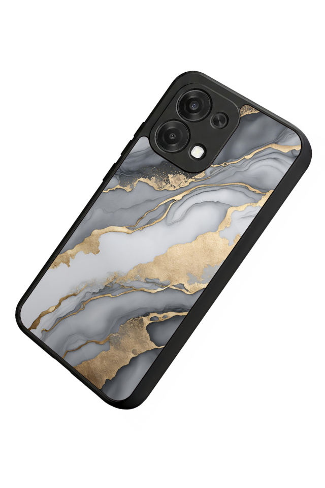 Oppo A6 Pro Uyumlu Mermer Marble Tasarımlı Glossy Premium Kılıf