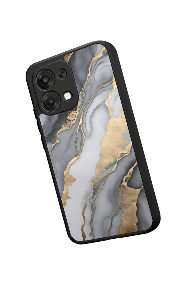 Oppo A6 Pro Uyumlu Mermer Marble Tasarımlı Glossy Premium Kılıf