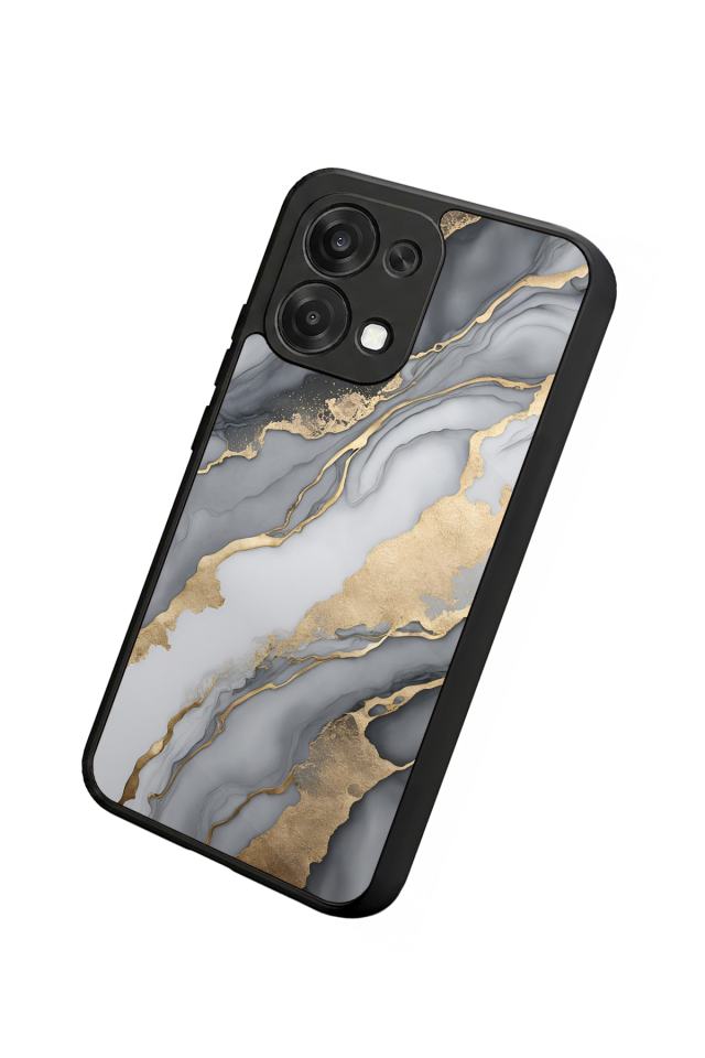 Oppo A6 Pro Uyumlu Mermer Marble Tasarımlı Glossy Premium Kılıf