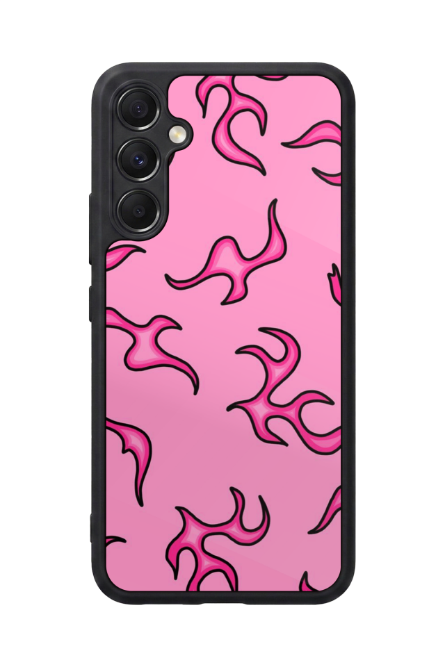 Samsung Galaxy M34 Uyumlu Retro Flame Patterns Tasarımlı Glossy Premium Kılıf
