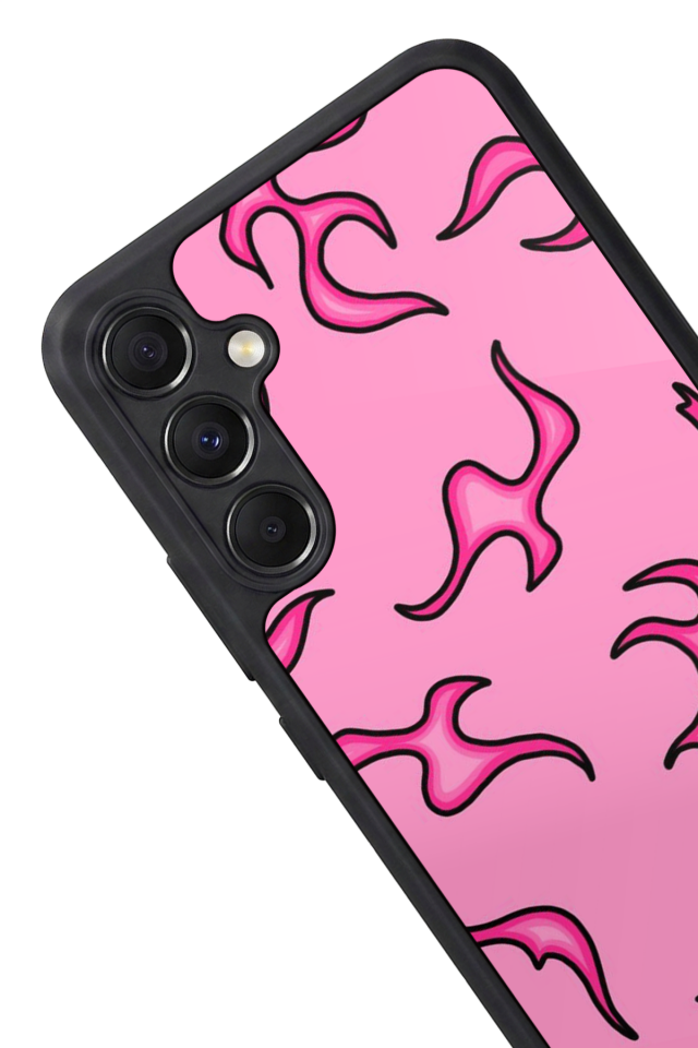 Samsung Galaxy M34 Uyumlu Retro Flame Patterns Tasarımlı Glossy Premium Kılıf