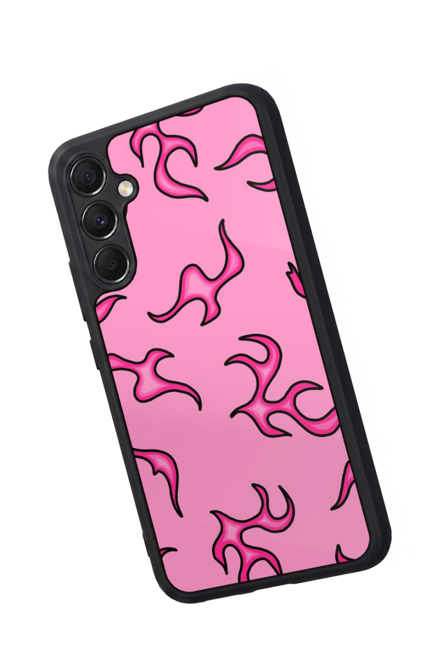 Samsung Galaxy M34 Uyumlu Retro Flame Patterns Tasarımlı Glossy Premium Kılıf