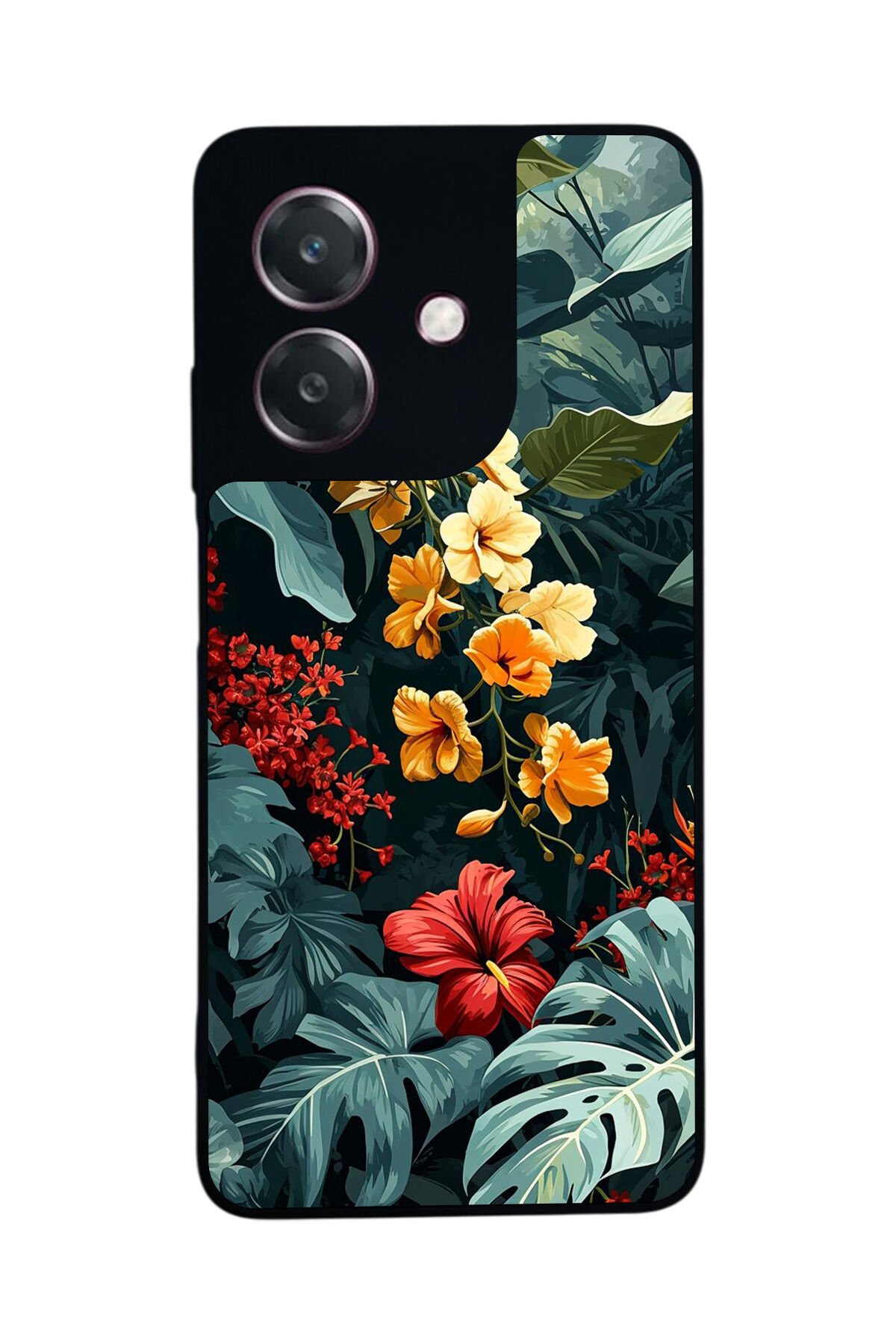 Oppo A3 5G Uyumlu Botanik Tasarımlı Glossy Premium Kılıf