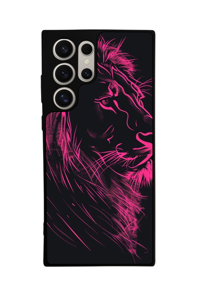 Samsung Galaxy S22 Ultra Uyumlu Aslan Tasarımlı Glossy Premium Kılıf