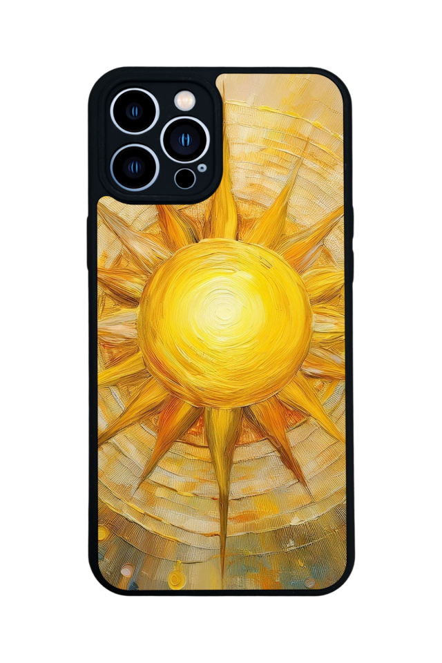 iPhone 13 Pro Max Uyumlu Güneş Tasarımlı Glossy Premium Kılıf