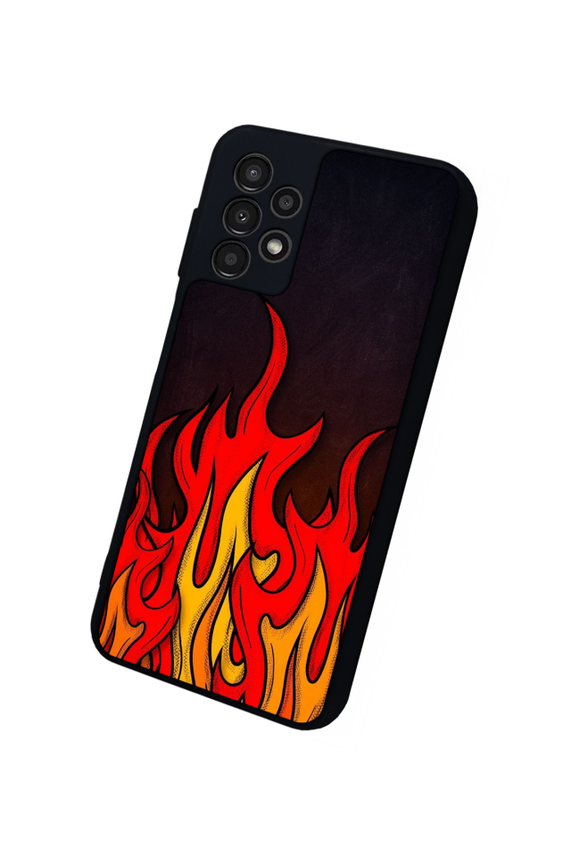 Samsung Galaxy A13 Uyumlu Retro Flame Patterns Tasarımlı Glossy Premium Kılıf