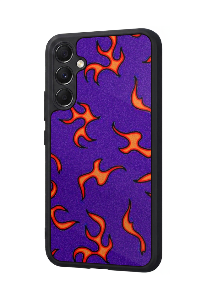 Samsung Galaxy M34 Uyumlu Retro Flame Patterns Tasarımlı Glossy Premium Kılıf