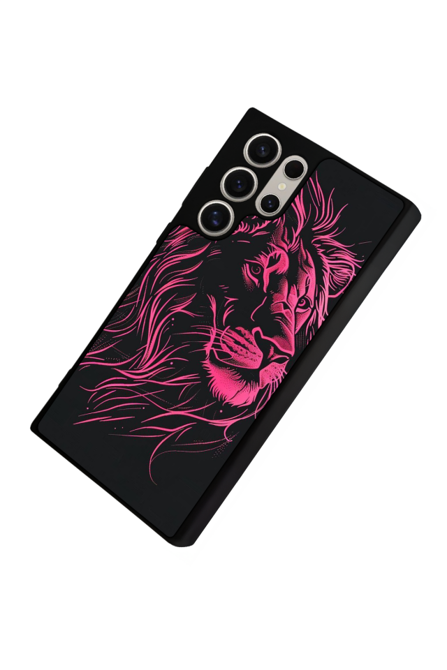 Samsung Galaxy S22 Ultra Uyumlu Aslan Tasarımlı Glossy Premium Kılıf