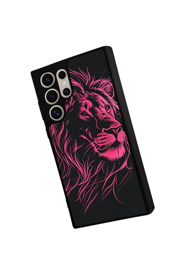 Samsung Galaxy S22 Ultra Uyumlu Aslan Tasarımlı Glossy Premium Kılıf