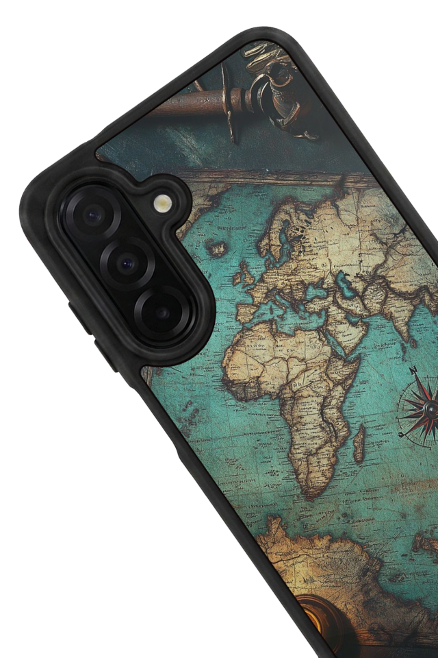 Samsung Galaxy A36 Uyumlu Harita Tasarımlı Glossy Premium Kılıf