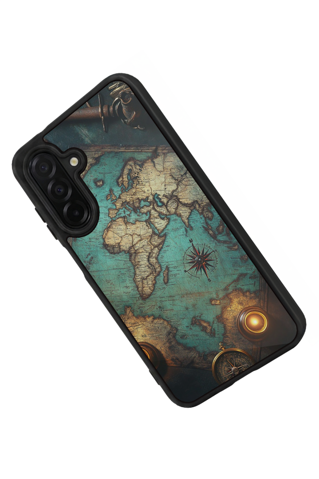 Samsung Galaxy A36 Uyumlu Harita Tasarımlı Glossy Premium Kılıf