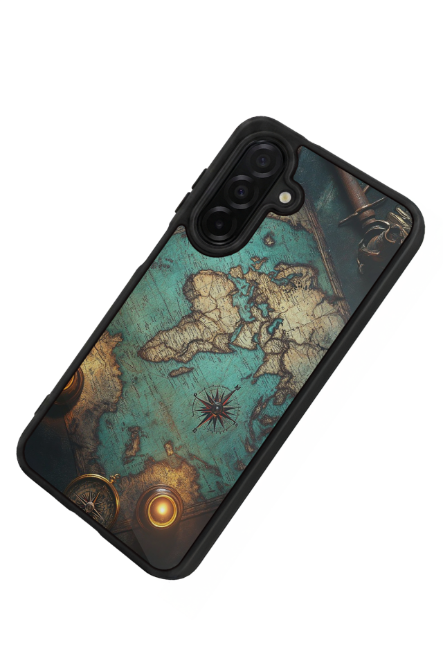 Samsung Galaxy A36 Uyumlu Harita Tasarımlı Glossy Premium Kılıf