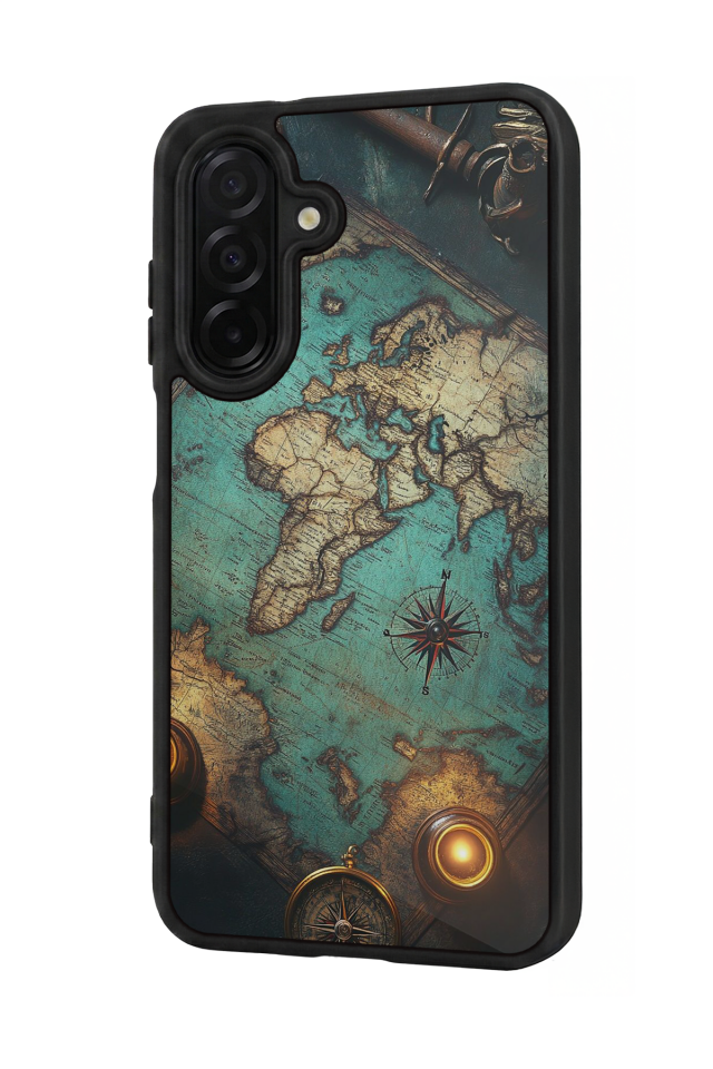 Samsung Galaxy A36 Uyumlu Harita Tasarımlı Glossy Premium Kılıf