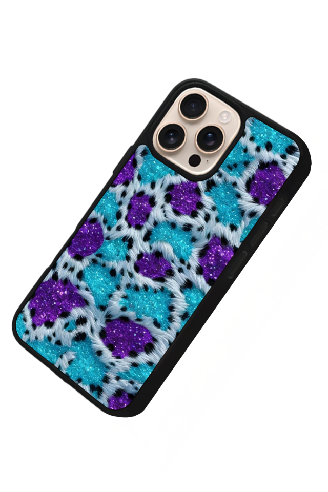 iPhone 14 Pro Max Uyumlu Hologram Leopar Tasarımlı Glossy Premium Kılıf