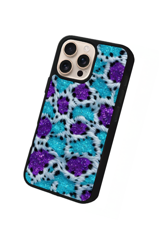iPhone 14 Pro Max Uyumlu Hologram Leopar Tasarımlı Glossy Premium Kılıf