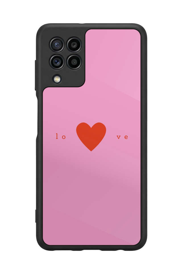 Samsung Galaxy M22 Uyumlu Kalp Love Tasarımlı Glossy Premium Kılıf