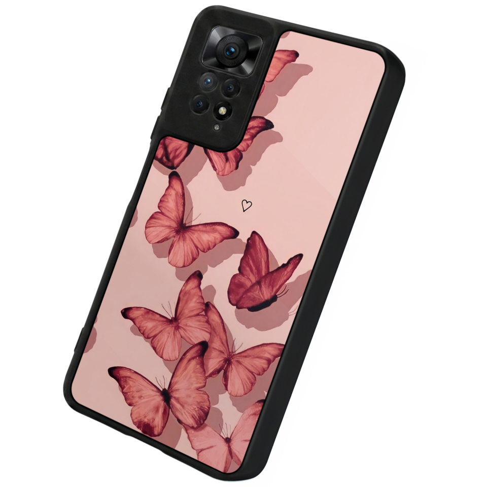 Xiaomi Redmi Note 12 Pro Uyumlu Kelebek Tasarımlı Glossy Premium Kılıf
