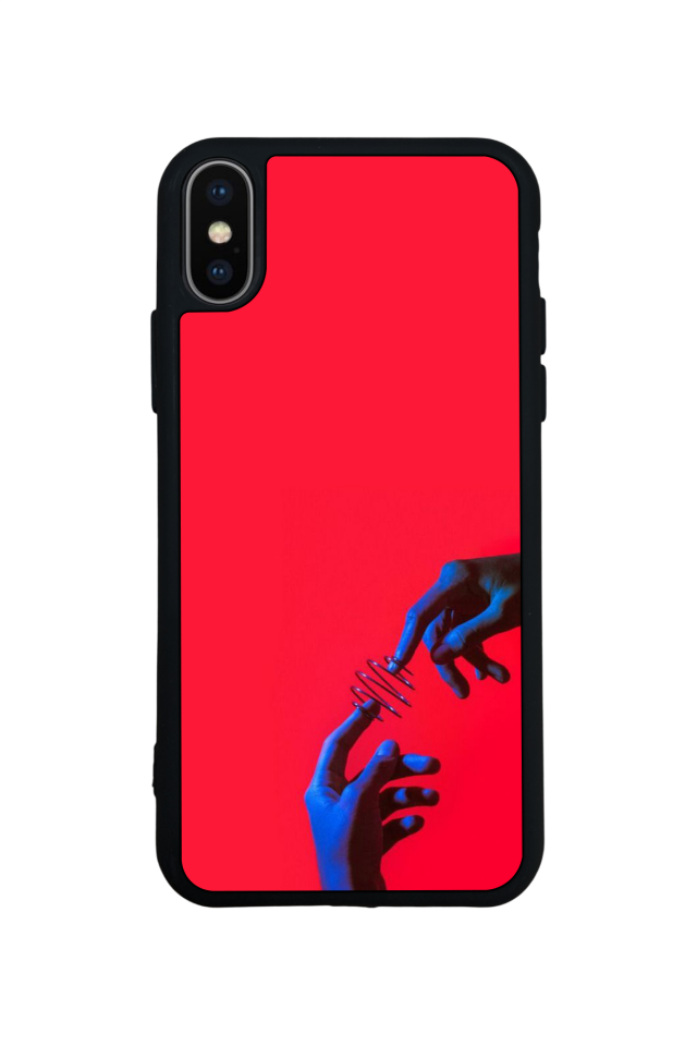 iPhone X/ XS Uyumlu Kirmizi Tasarımlı Glossy Premium Kılıf