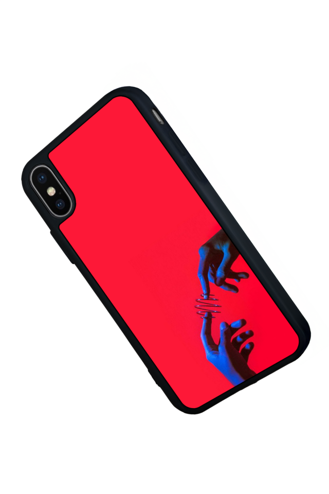 iPhone X/ XS Uyumlu Kirmizi Tasarımlı Glossy Premium Kılıf