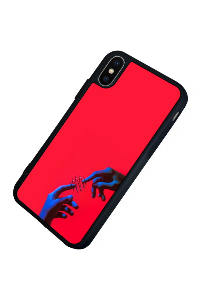 iPhone X/ XS Uyumlu Kirmizi Tasarımlı Glossy Premium Kılıf