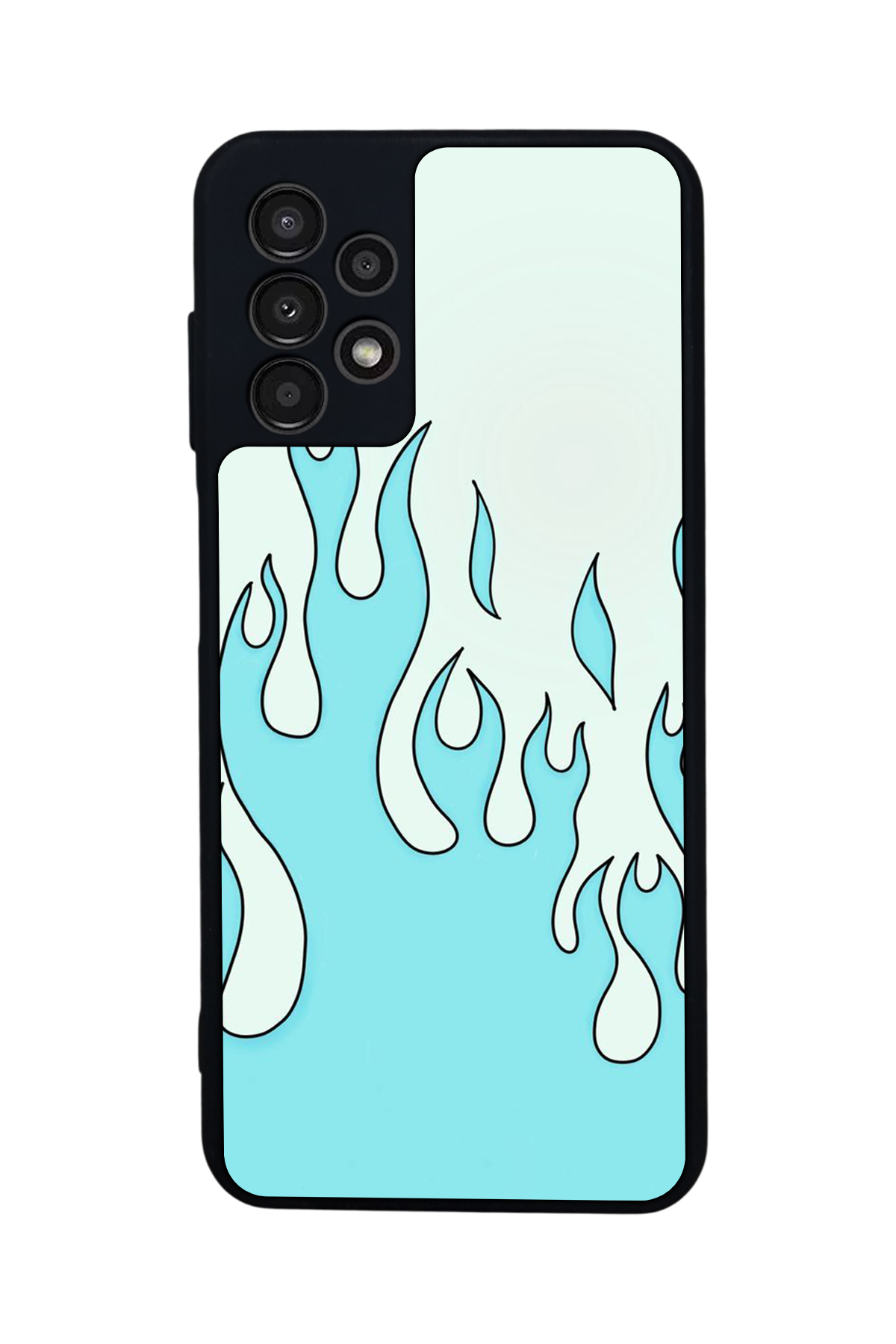 Samsung Galaxy A13 Uyumlu Retro Flame Patterns Tasarımlı Glossy Premium Kılıf