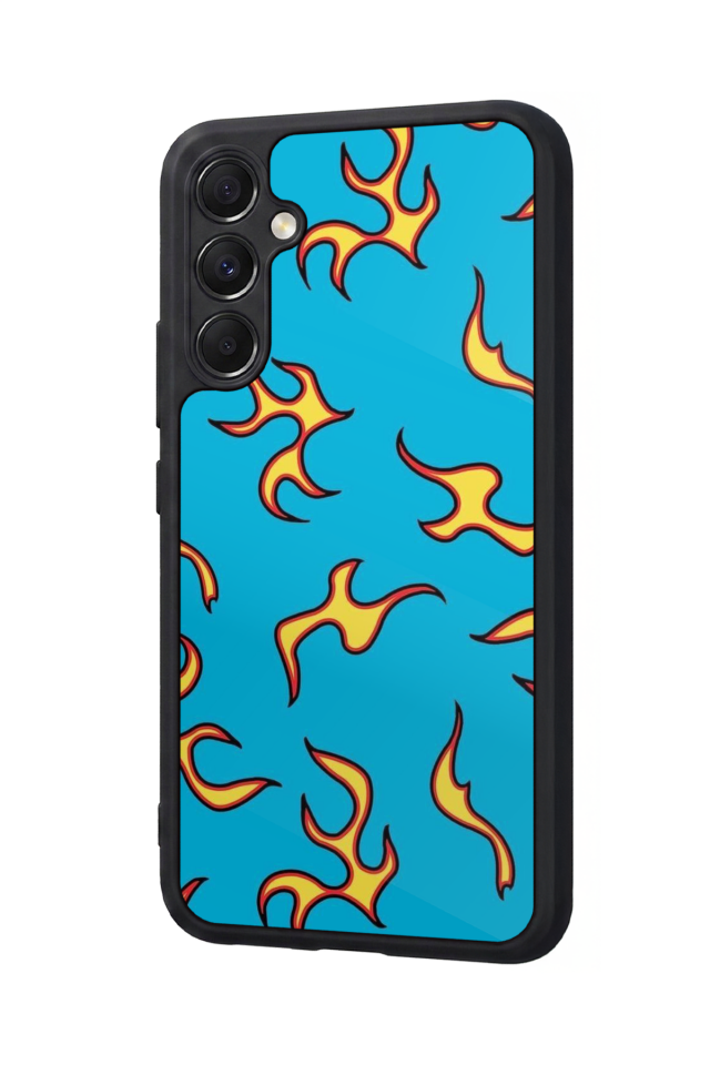 Samsung Galaxy M34 Uyumlu Retro Flame Patterns Tasarımlı Glossy Premium Kılıf