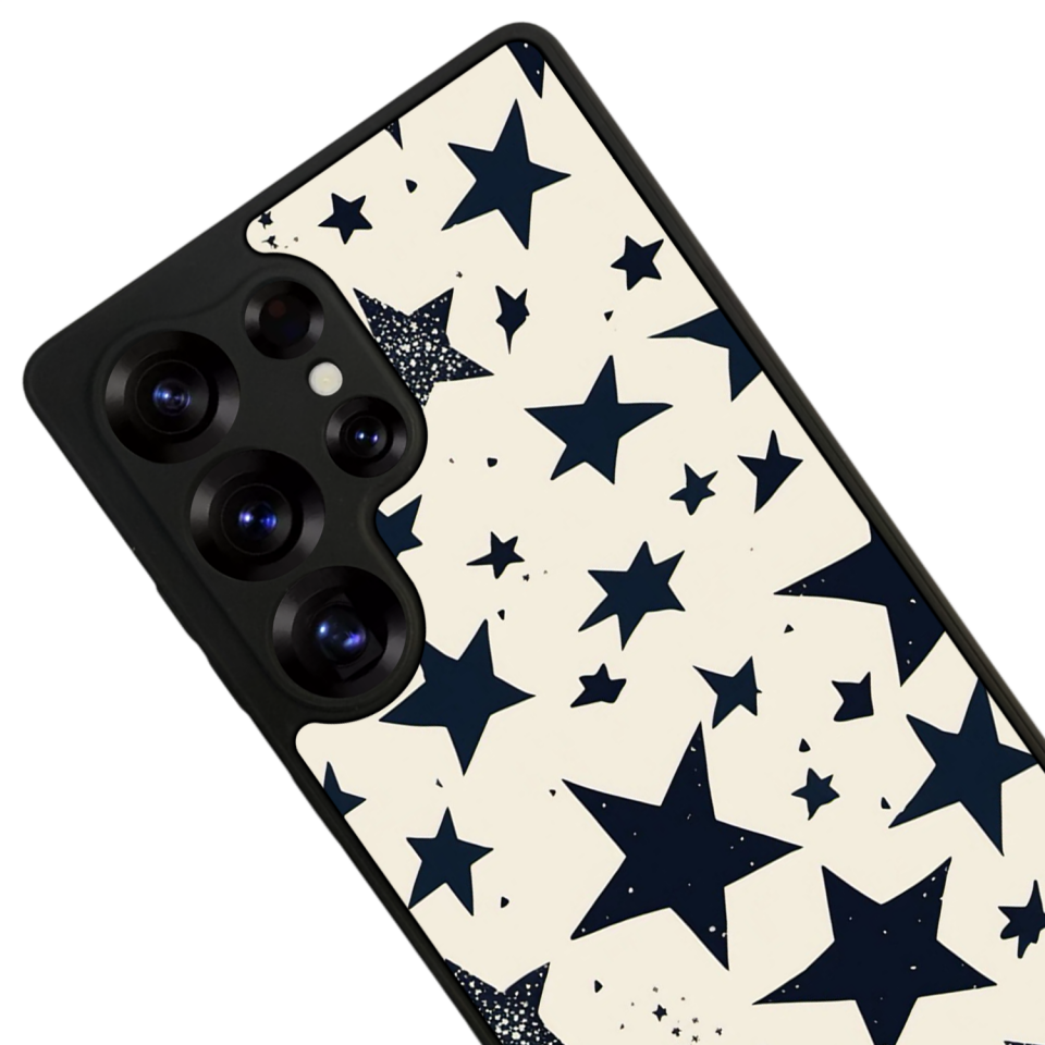 Samsung Galaxy S25 Ultra Uyumlu Retro Yildizlar Tasarımlı Glossy Premium Kılıf