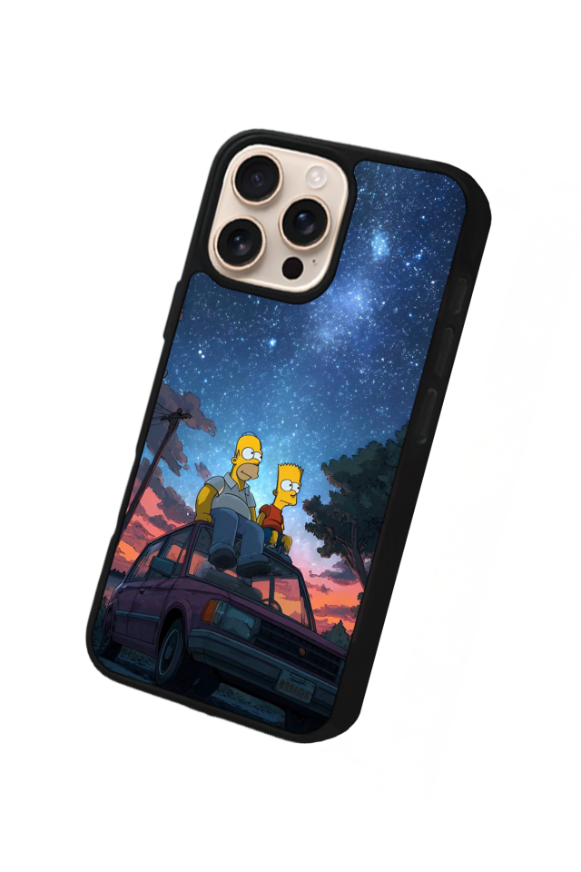 iPhone 14 Pro Uyumlu The Simpsons Tasarımlı Glossy Premium Kılıf