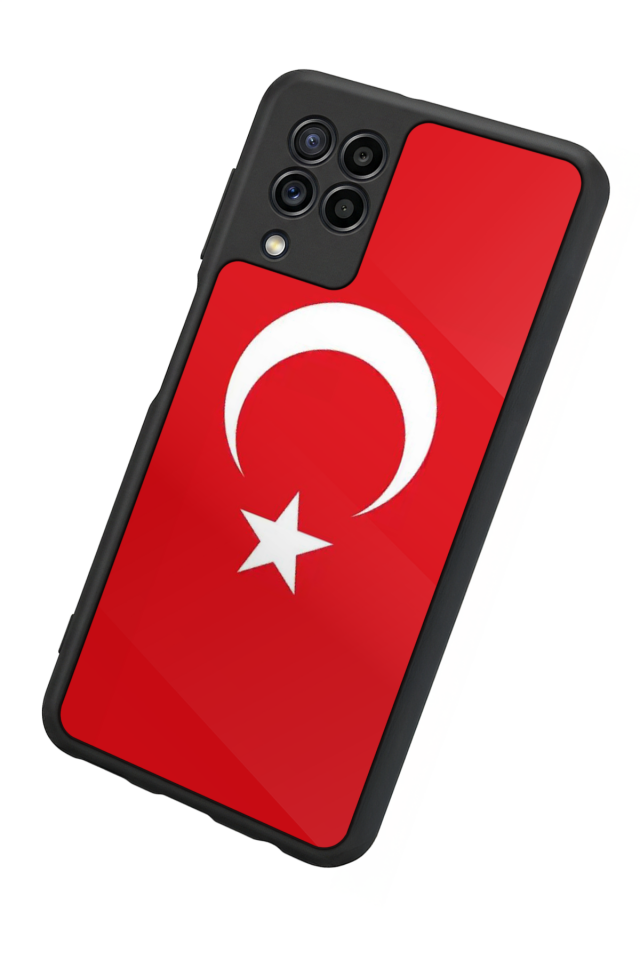 Samsung Galaxy M32 Uyumlu Türk Bayragi Tasarımlı Glossy Premium Kılıf
