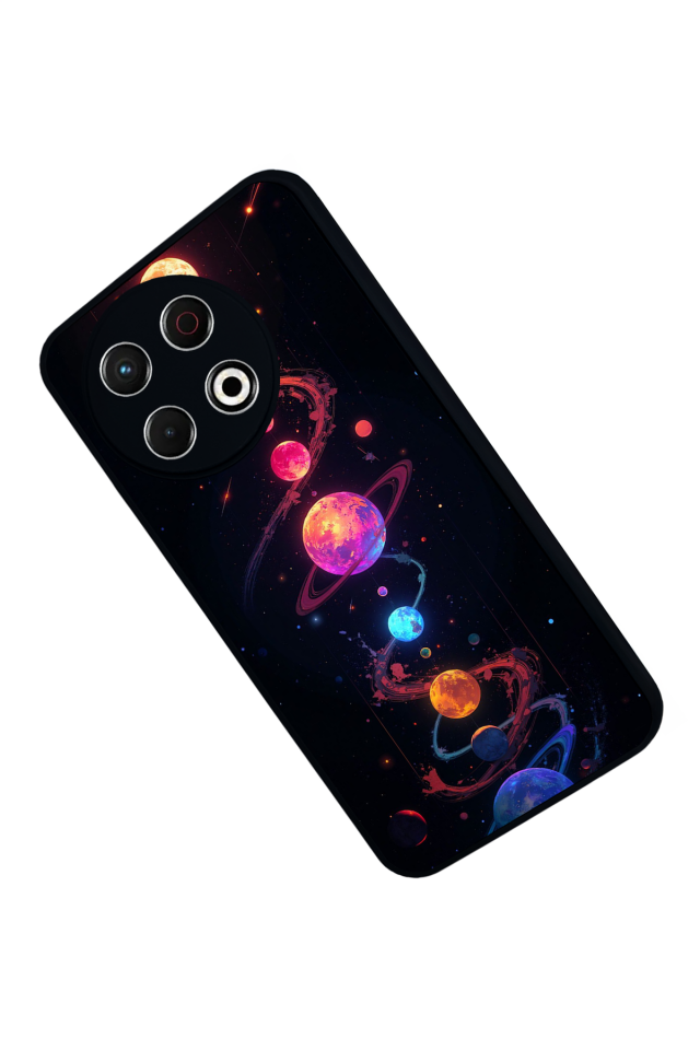 Tecno Spark 30 Pro Uyumlu Uzay Tasarımlı Glossy Premium Kılıf