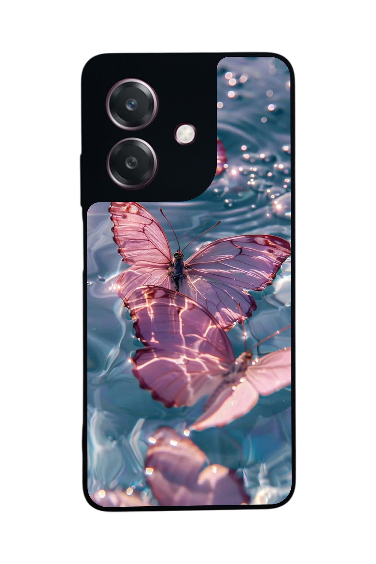 Oppo A3 5G Uyumlu Kelebek Tasarımlı Glossy Premium Kılıf