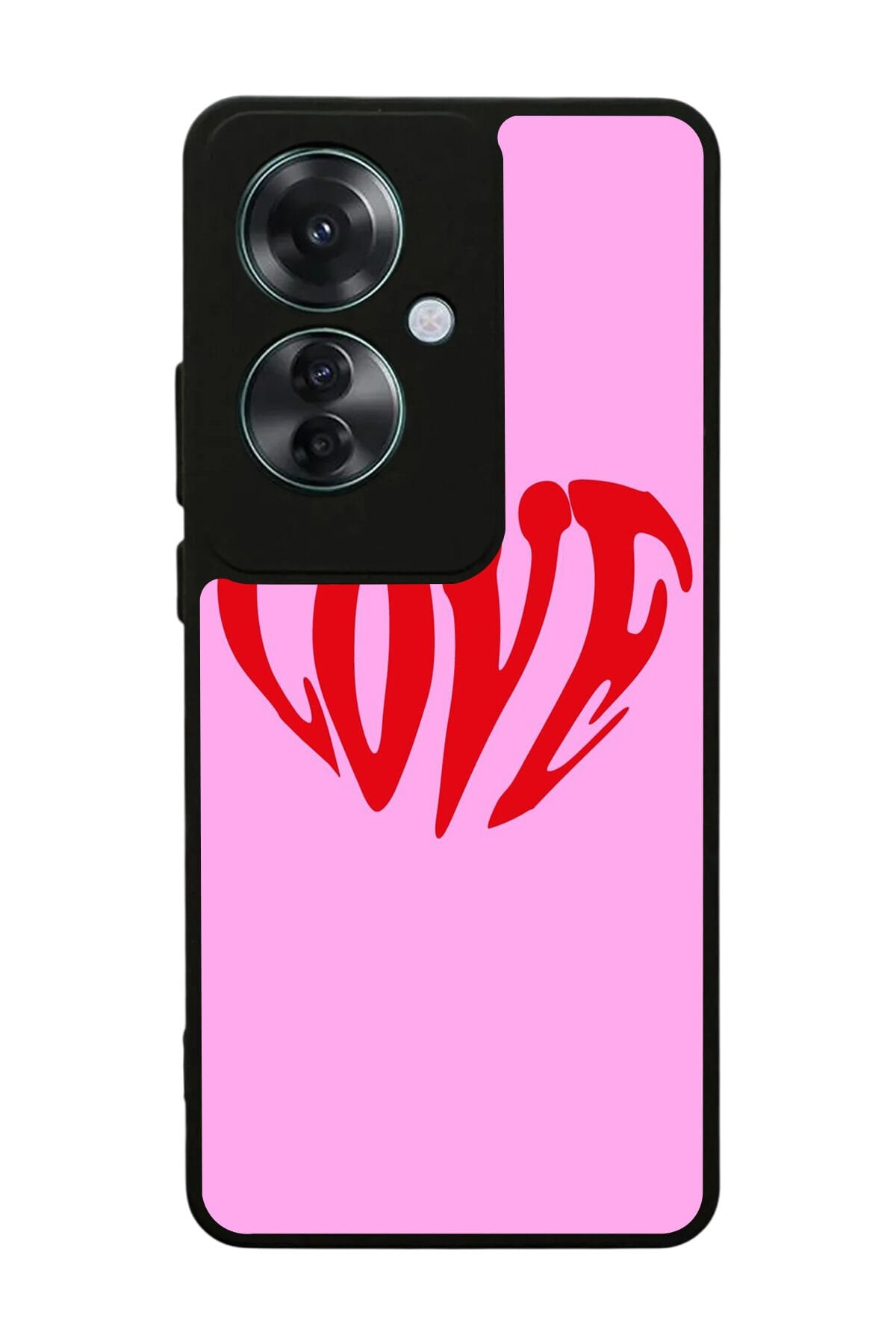Oppo Reno 11F Uyumlu Kalp Love Tasarımlı Glossy Premium Kılıf